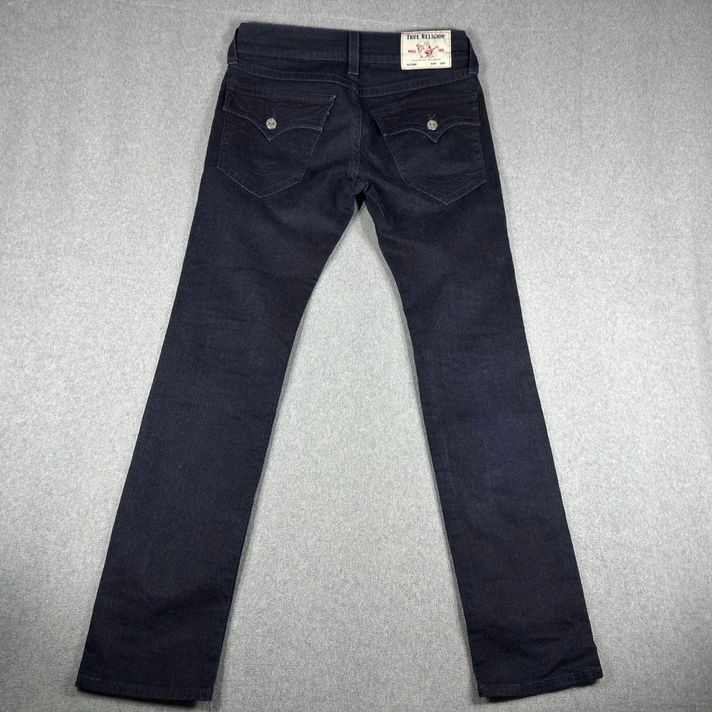 True Religion Rocco Jeans Mens 32 Fits 34x34 Dark Wash Relaxed Skinny